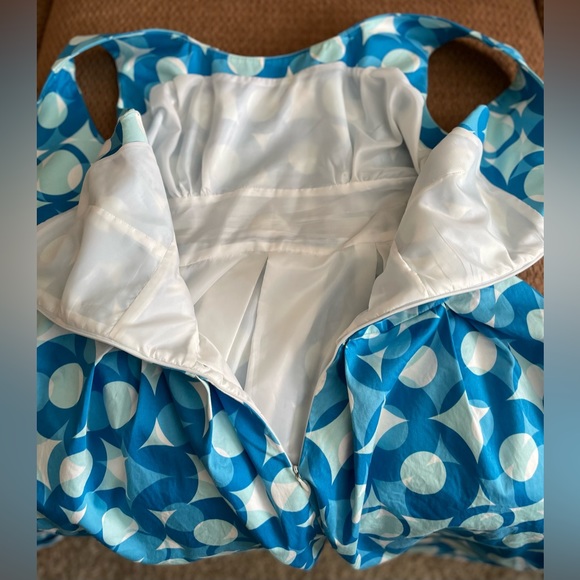Calvin Klein sundress sz 12 in shades of teal - rounded neckline zipper back - Picture 7 of 9